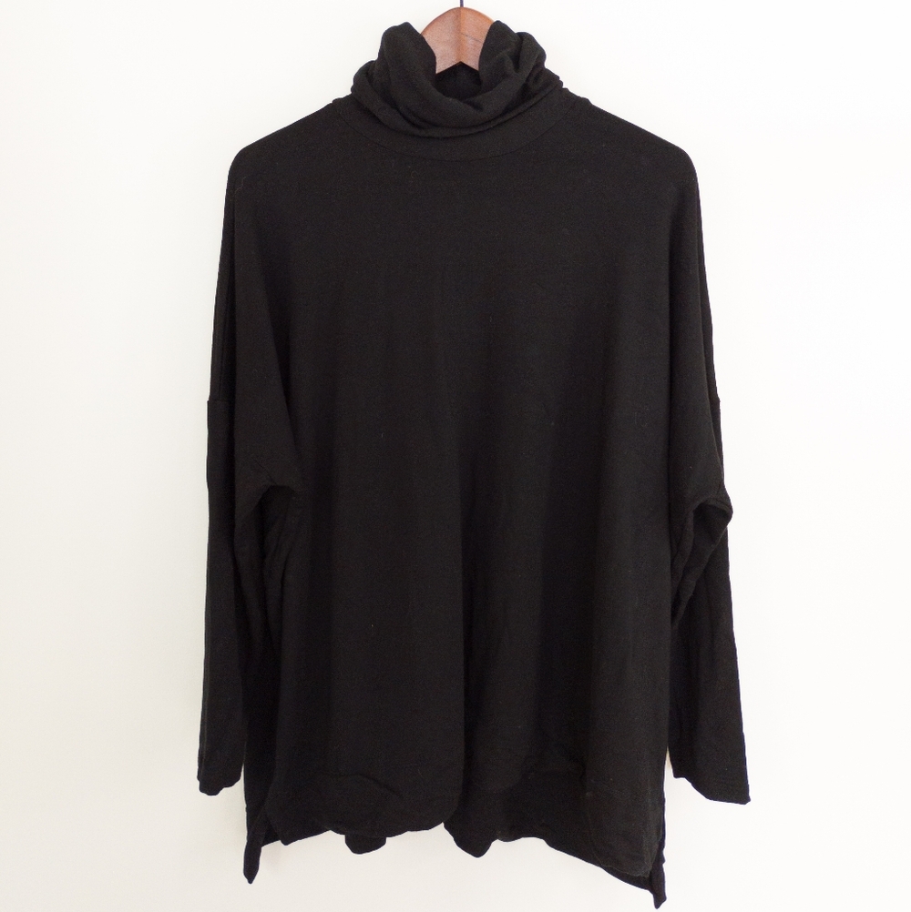 Shannon Passero Greta Relaxed Fit Turtleneck Sweater Black Size Large